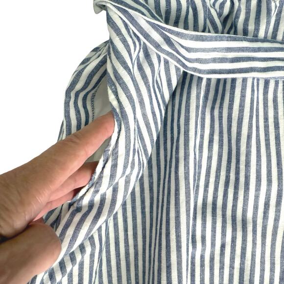 Talbots Candy Stripe Womens Midi Skirt XL Linen Blend Preppy Quiet Luxury Summer - Picture 9 of 12